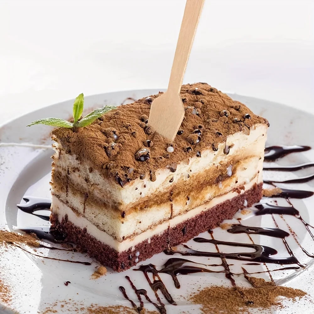 100pcs 3.9-inch mini wooden spoon Disposable square tasting spoon, sampling yogurt spoon, ice cream spoon