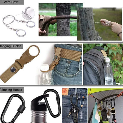 Survival Kit, Professional Survival Gear Equipment Tools First Aid Supplies for SOS Emergency Tactical Hiking Hunting Disaster C