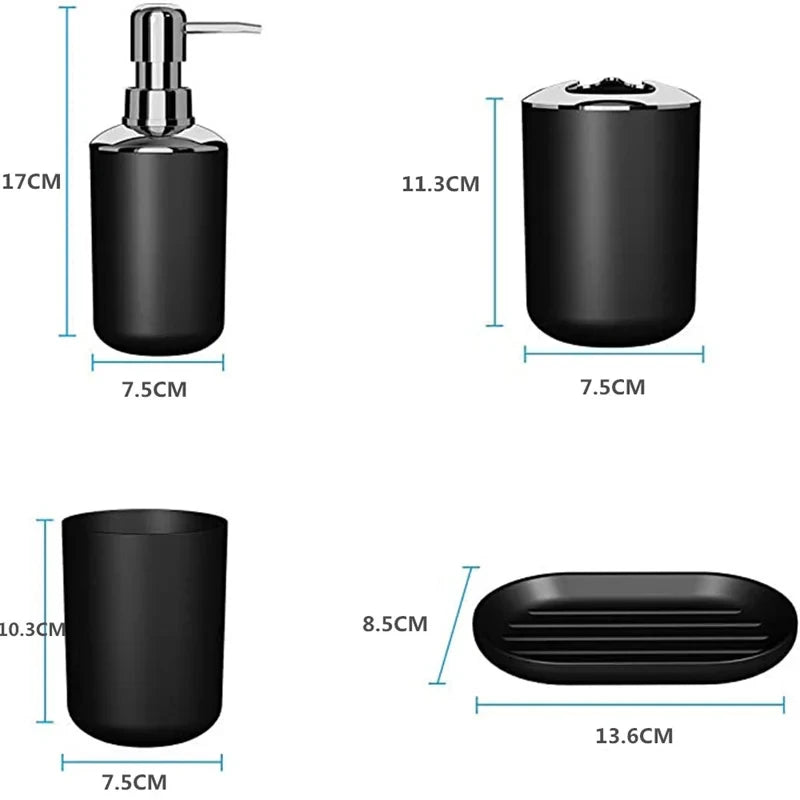 New luxury 4/6 piece bathroom accessories set various styles solid color high-end bathroom accessories set