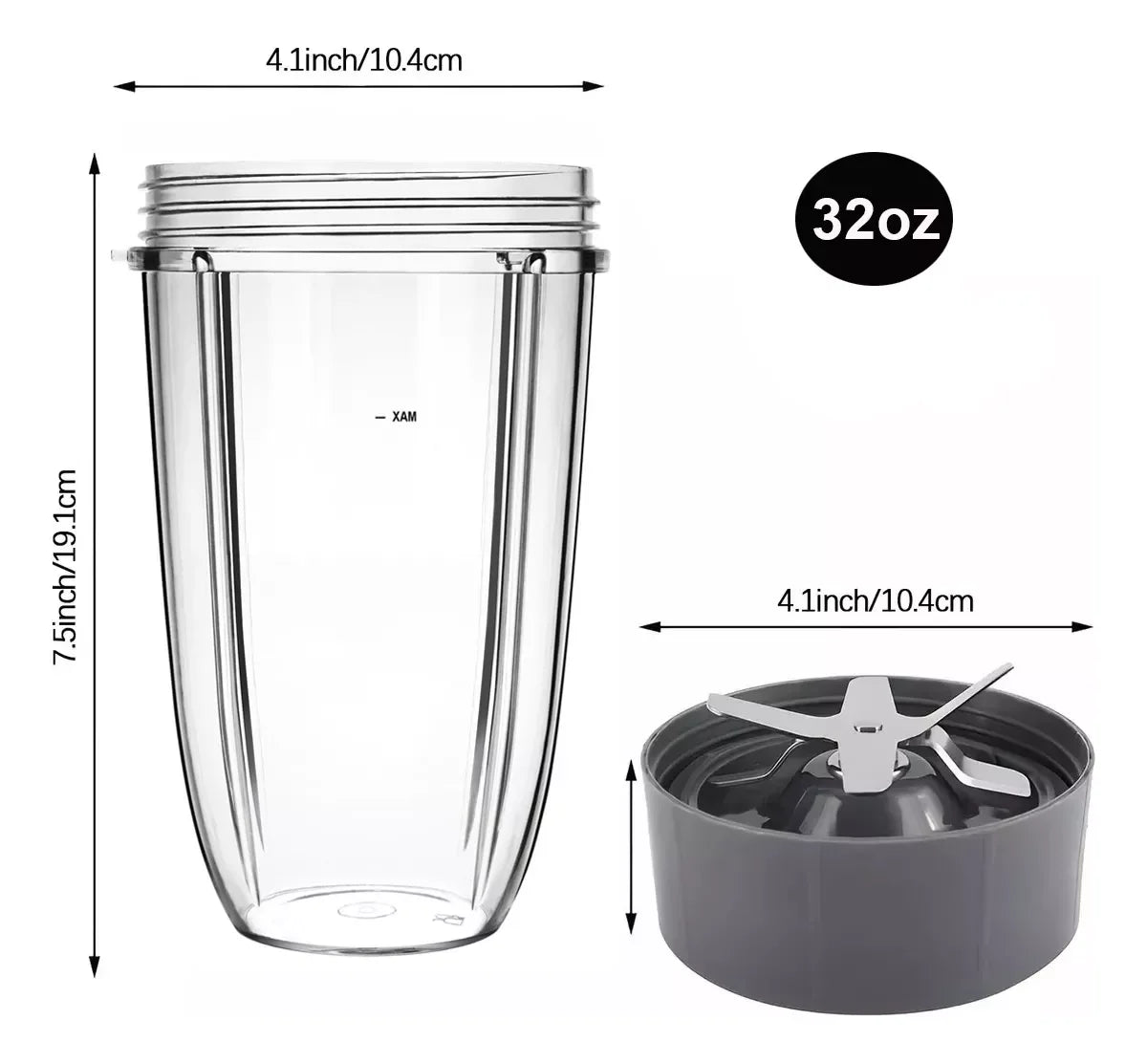 Blender Cup Juicer Cup For Nutribullet Nb600w/Pro 900w Extractor Blade 32oz Large Cup Blender Replacement Parts