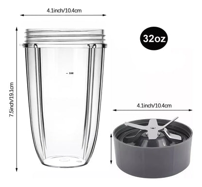 Blender Cup Juicer Cup For Nutribullet Nb600w/Pro 900w Extractor Blade 32oz Large Cup Blender Replacement Parts