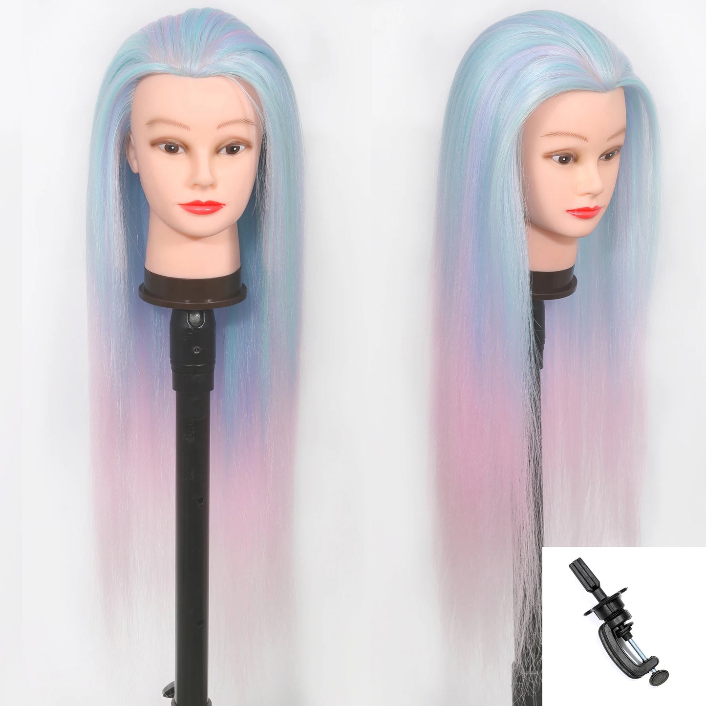Mannequin Head Model With Long Synthetic Hair, Manikin Head Styling Hairdresser Training Head, Doll Head for Braiding Practice