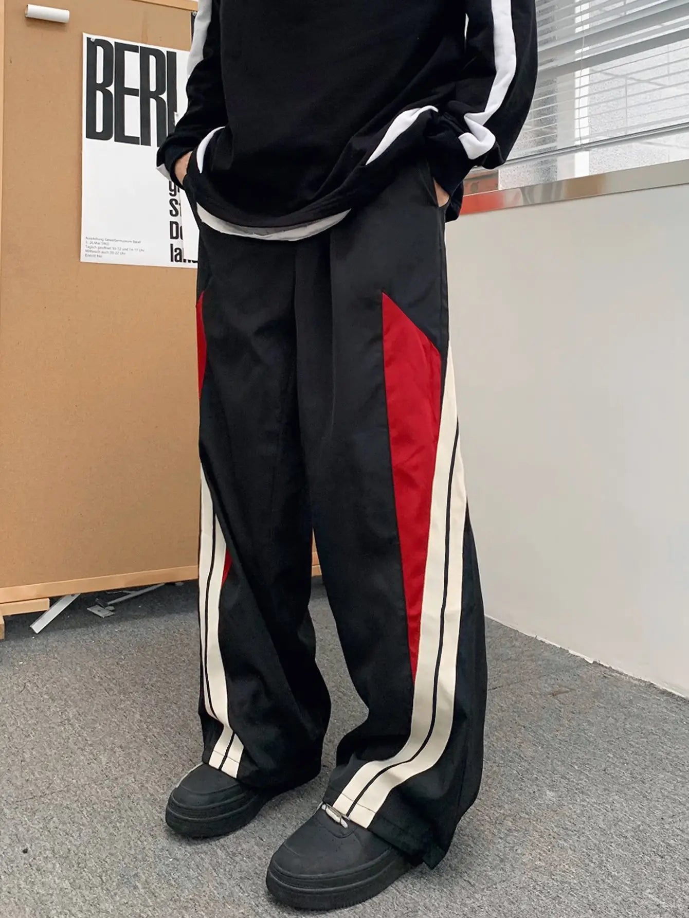 Men's Chic Side-Stripe Joggers, Casual Stretch Straight Leg Sweatpants