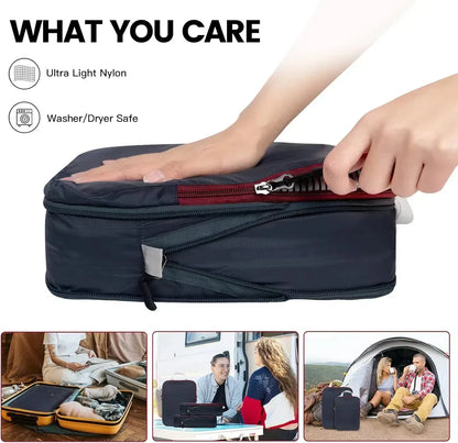 2/6/9 Set Compression Packing Cubes Waterproof Travel Organizer Bags Space-Saving Luggage Storage for Suitcase Travel Essentials