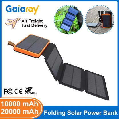 Solar Power Bank 10000/20000 mAh Portable Solar Panel Charger Solar Cell Folding Solar Power Bank 5V Dual USB For Phone Camping