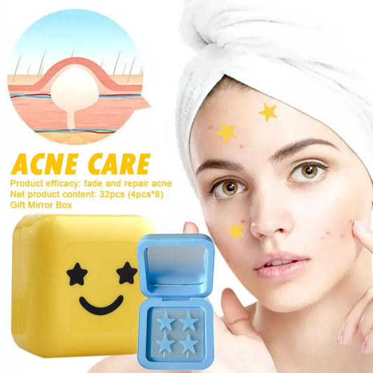 32patch Acne Pimple Patches Hydrocolloid Invisible Healing Absorbing Spot Sticker For Inflamed Acne Improve Whiteheads Skin Care