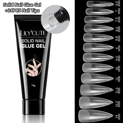 LILYCUTE 7ML Soft Gel Tip Adhesive Glue For False Tips Extend Press On Nails Nail Art Long Lasting Soak Off UV Gel Nail Polish