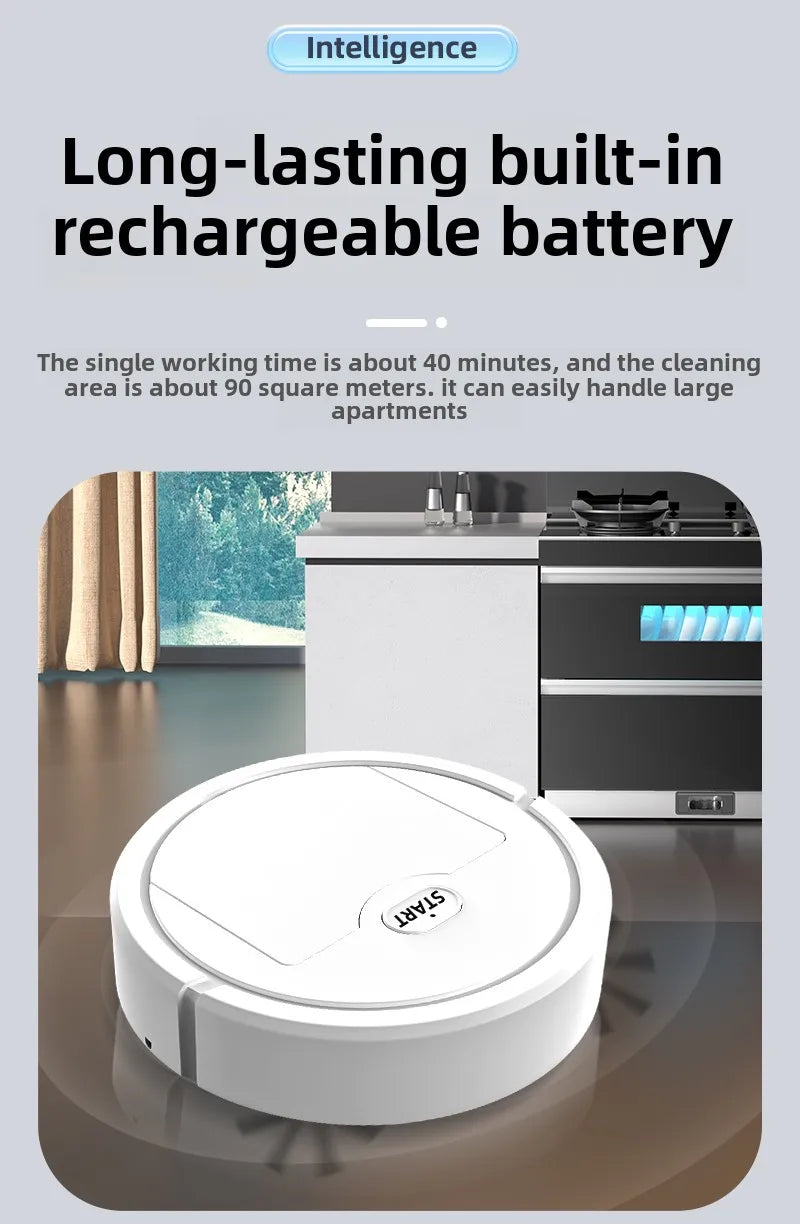 Mini Smart Household Robot Vacuum Cleaner Household Self-Cleaning Sweep and Wet Mopping  Rechargeable Electric Vacuum Robotic