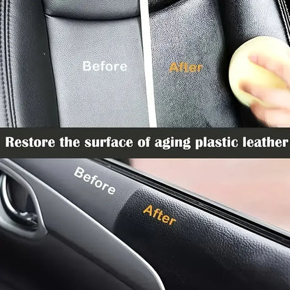 Car interior repair wax-plastic parts renewal,internal shine and tire protection,vehicle yellowing repair - removal of scratches