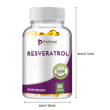 Resveratrol - Natural Antioxidant That Helps Overall Health, Heart Health and Metabolism - 60 Capsules