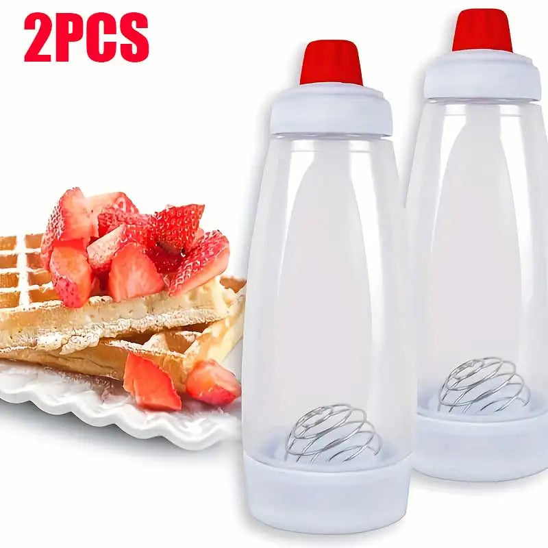 Pancake Batter Bottle Battler Mixer With Blender Ball Wire Whisk For Restaurant Baking Pancakes Cupcakes Muffins Crepes And More