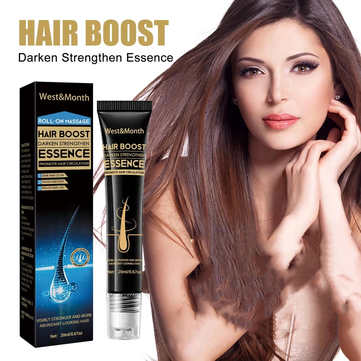 Hair Growth Essence Prevent Hair Loss Baldness Treatment Scalp Massage Roller Regrowth Thicker Strengthen Nourishing Hair Serum