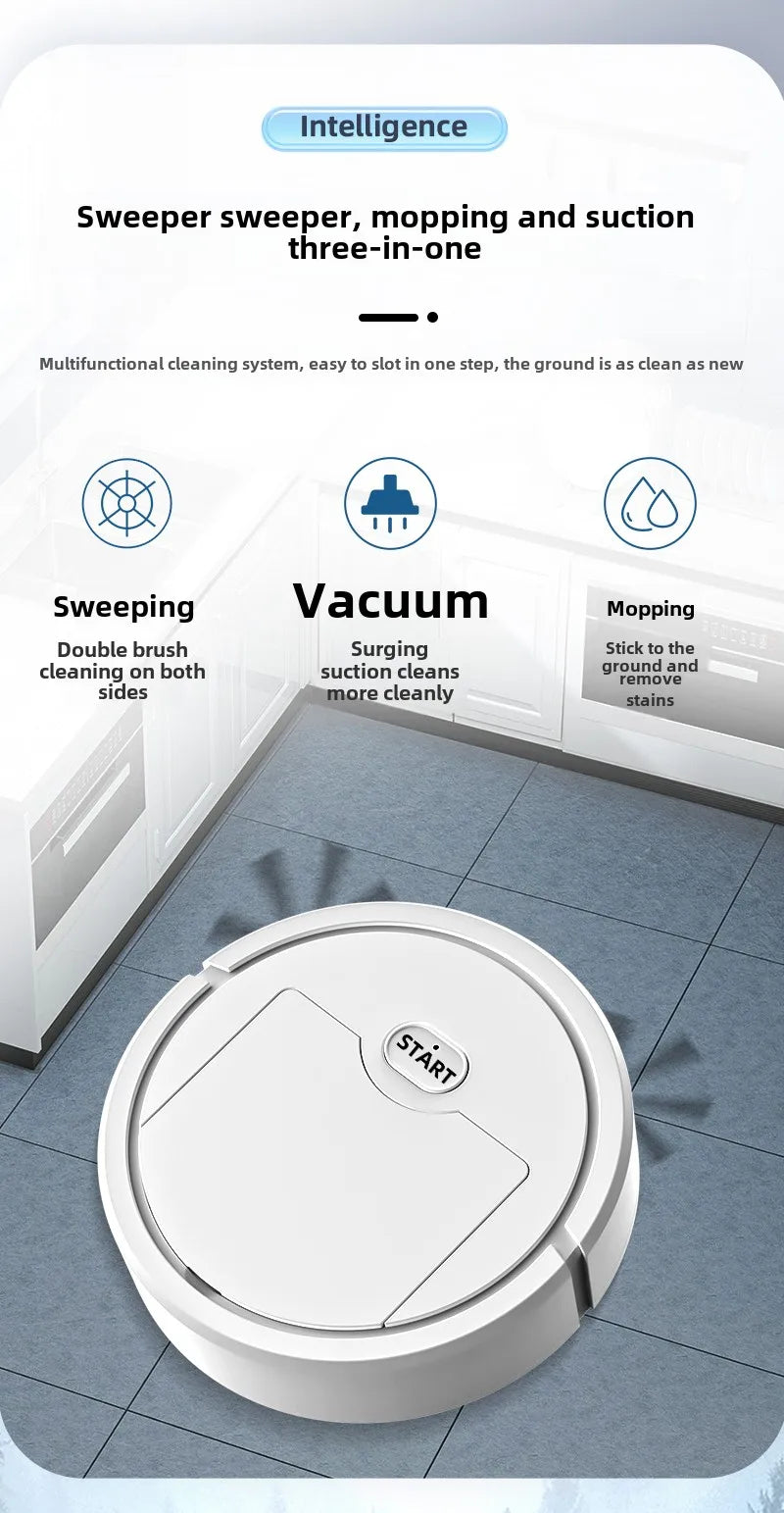 Mini Smart Household Robot Vacuum Cleaner Household Self-Cleaning Sweep and Wet Mopping  Rechargeable Electric Vacuum Robotic