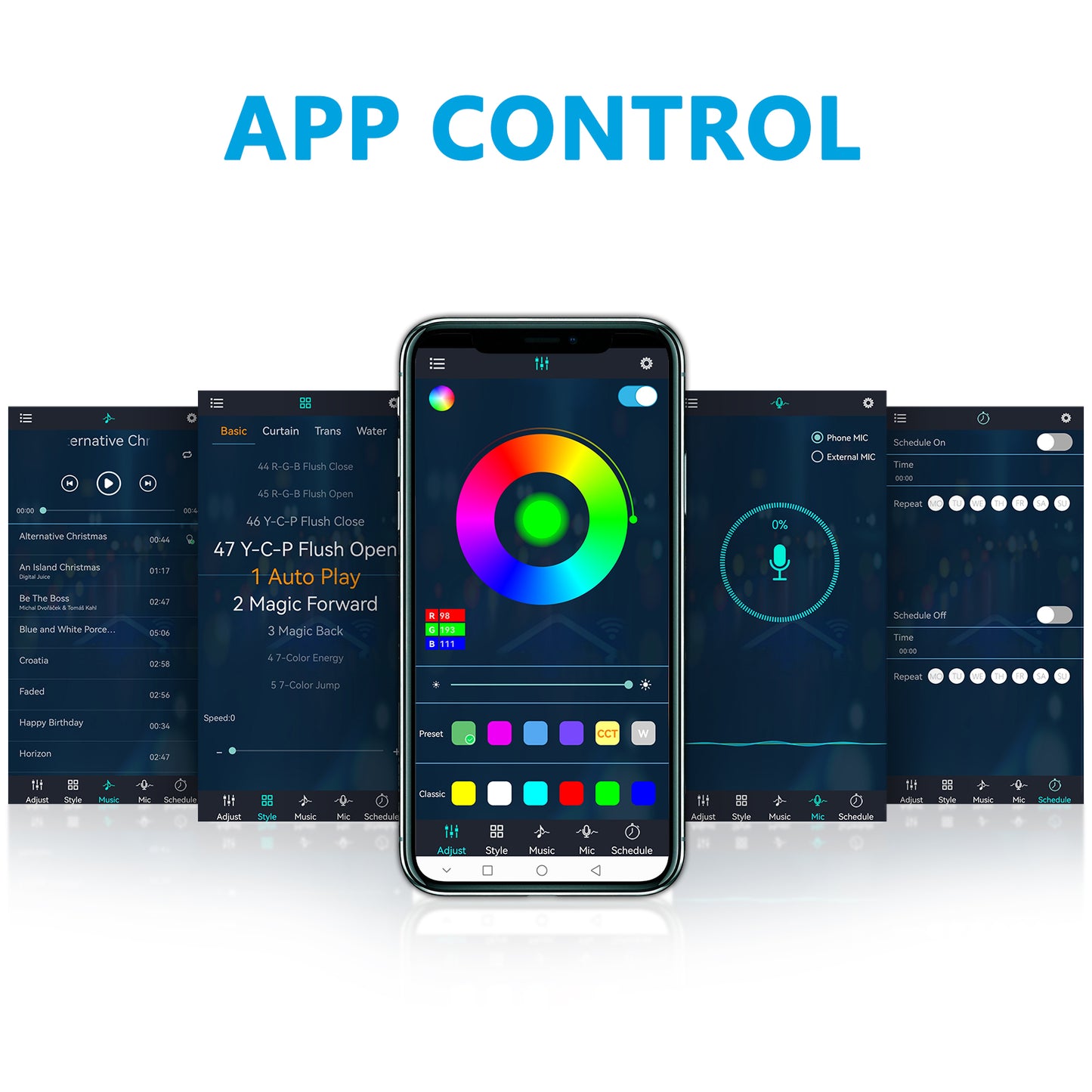 Smart RGB LED Under Monitor Light Bar Bluetooth APP Remote Control Computer Lamps Music Sync Timer Screen Hanging Desk Light