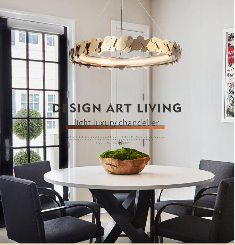 Contemporary Art Decorative Reading Room Pendant Lamp LED Gold Brass Pendant Chandelier Indoor Lighting Decoration