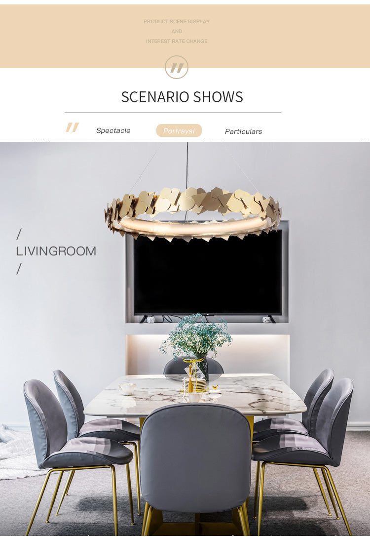 Contemporary Art Decorative Reading Room Pendant Lamp LED Gold Brass Pendant Chandelier Indoor Lighting Decoration