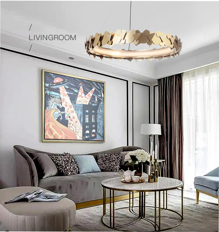 Contemporary Art Decorative Reading Room Pendant Lamp LED Gold Brass Pendant Chandelier Indoor Lighting Decoration