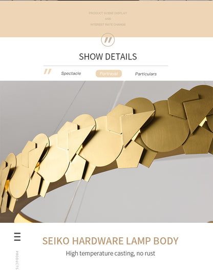 Contemporary Art Decorative Reading Room Pendant Lamp LED Gold Brass Pendant Chandelier Indoor Lighting Decoration