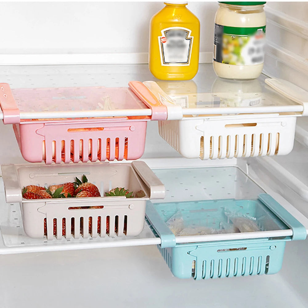 Fridge Organizer Box Multifunctional Refrigerator Preservation Pull-Out Type Classification Shelf Fresh Divider Layer Shelf