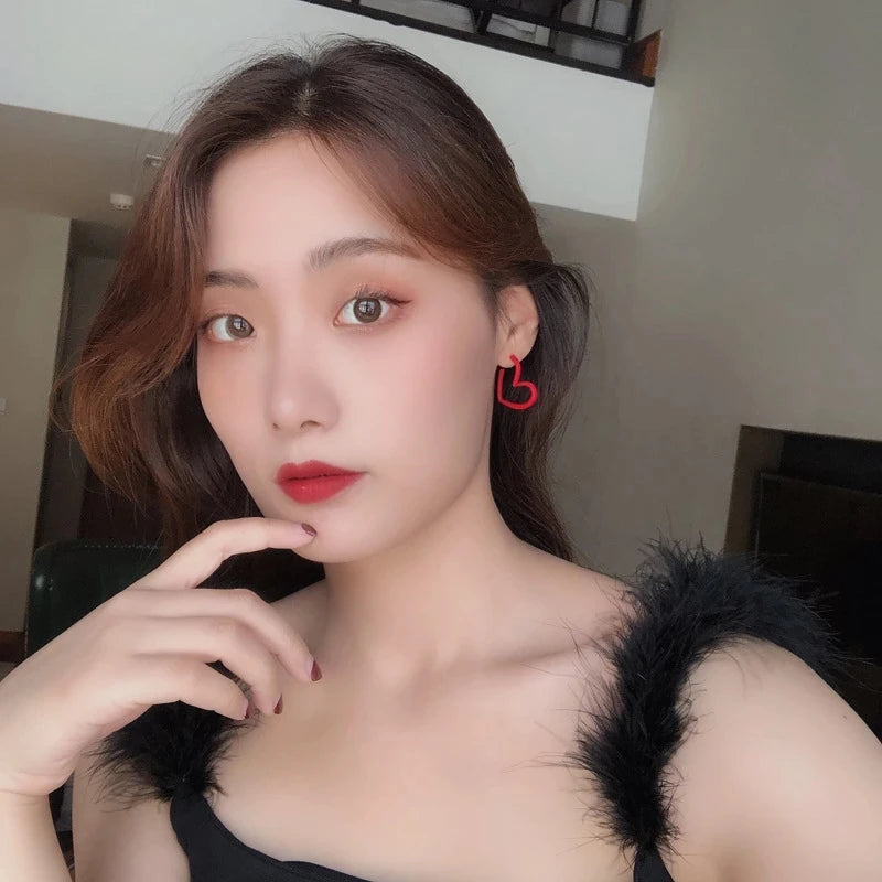 Daily Red Hearts Girls Doop Earrings Love Funny Bohemian Earrings 2024 Fashion New Women Accessories