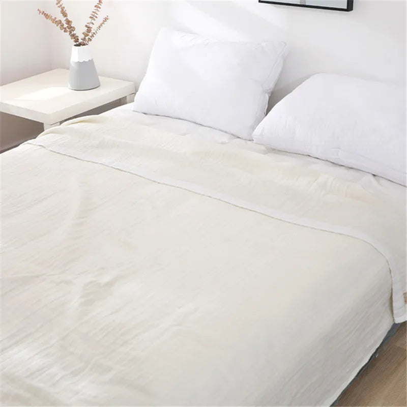 Summer Blankets 4 Layers Muslin Cotton Bedspread Blanket 150x200cm 200x230cm Soft Office Home Bedding Sleeping Quilt Blanket