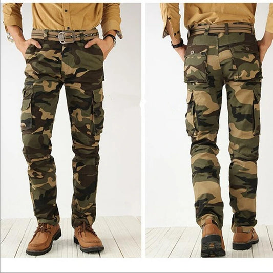 2024 Mens Trousers Autumn Army Green Fashion Men Cargo Pants Male Camouflage Pants size 38