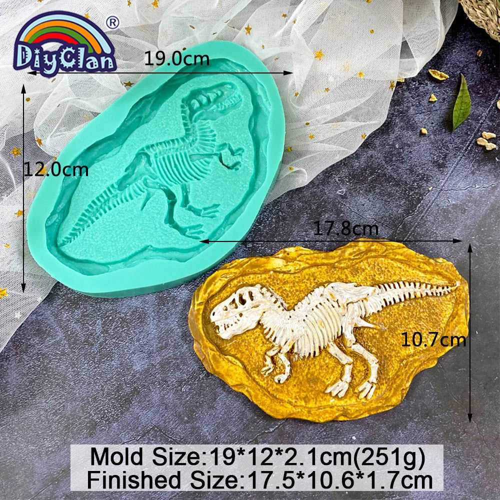 Dinosaur Skeleton Specimen Silicone Mold Tyrannosaurus Ankylosaurus Specimen Model For Gypsum Resin Handmade Crafts Making Mould