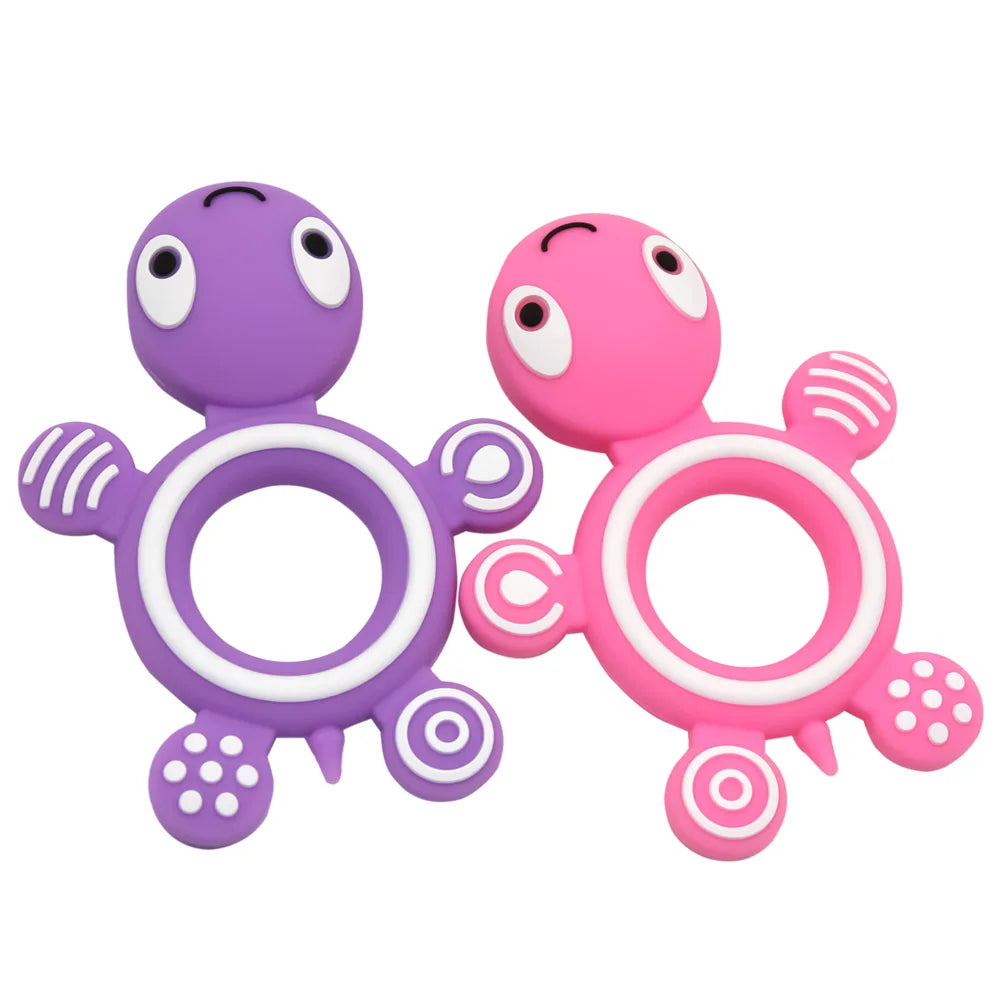 Cute-idea Silicone Baby Teethers 1pc Turtle Animal cartoon Food Grade  Silicone Tiny Rod Kids Goods Nurse Gift Baby Teething Toy