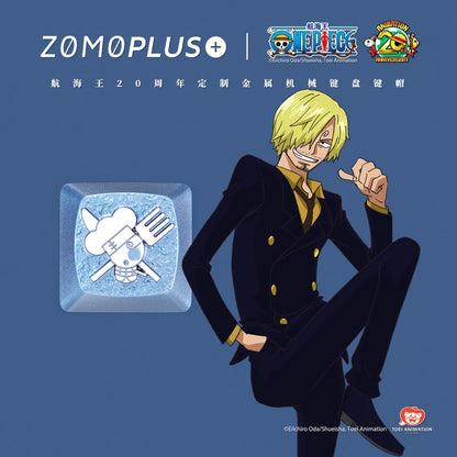 Zomoplus One Piece Metal Keycap Aluminum Artisan Keycap for Mechanical Keyboard Officially Licensed Anime Gaming Keycap