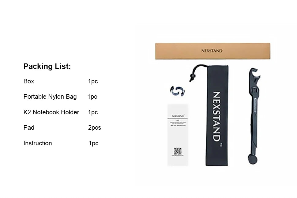 NEXSTAND K2 Laptop Stand Folding Portable Laptop Stand Viewing Angle Height Adjustable Bracket Laptop Accessories Notebook Stand