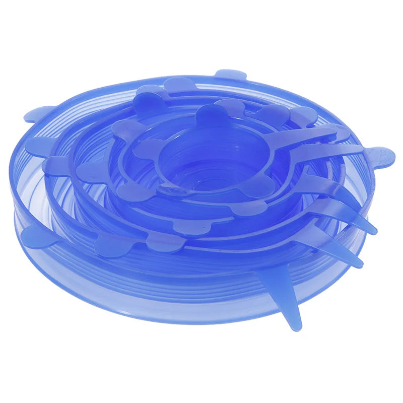 Universal Reusable Silicone Stretch Lids Food Wrap Silicone Cover for Cookware Bowl Pan Cooking Kitchen Accessories