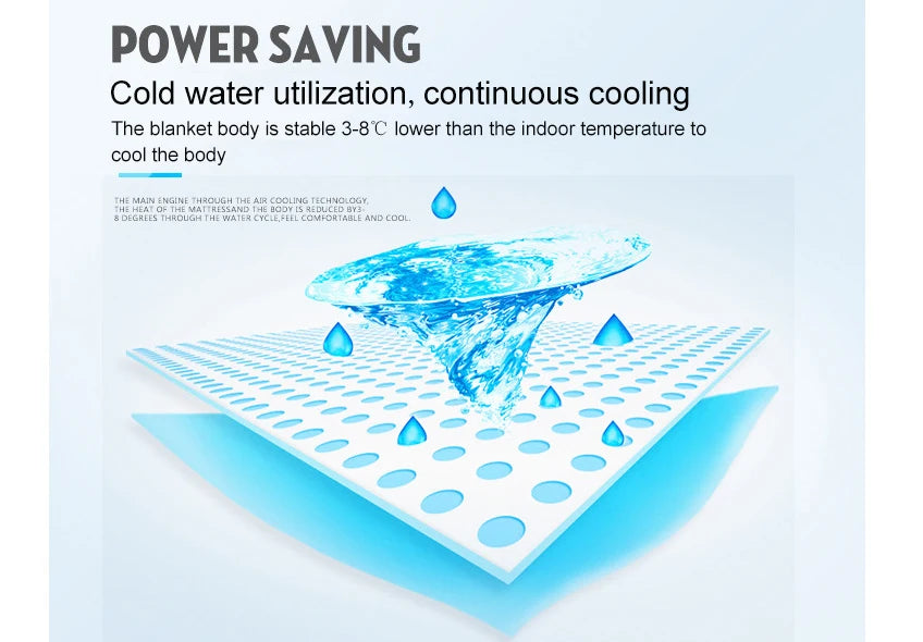 12V Water Circulation Bed Ice Sleeping Pad Cooling Pad Water-cooled Refrigeration Mattress Cooling Fan Conditioner Air Condition