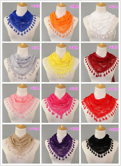 Embroidered Triangle Scarf For Church Shawl Catholic Church Prayer Shawl Sheer Floral Spanish Mantilla Lace Veil Wedding Cape