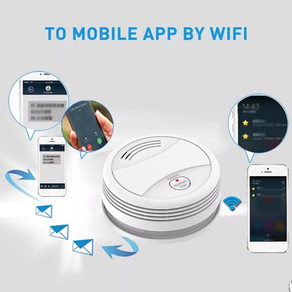 Wifi Tuya Smart Smoke Detector Sensor 80DB Alarm Fire Smoke Detector Wifi/433 Fire Protection Home Security Alarm Smart Life APP