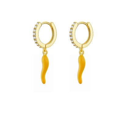 Enamel Earrings Colorful  Chili & Coin Pendant Drop Ear Ring Piercing Pendientes Punk Party Jewelry Modern Women's Earrings 2025