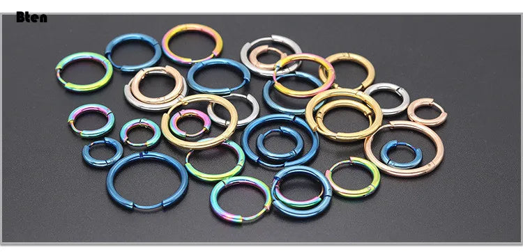 Hoop Earrings Women Gold /Rose Gold/Black Color Round Circle Earring Ear Ring Clip Earrings aretes Mujer