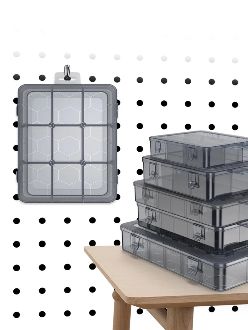 Organizer 9-24 Grids Adjustable Storage Container  Compartment Plastic Storage Box Component Screw Holder Case Display Container