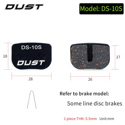DUST 1Pair Semi-Metal Bicycle Hydraulic Disc Brake Pads MTB Mountain Bike Parts for SHIMANO XT XTR M315 SRAM Avid BB5 BB7 E1 E3