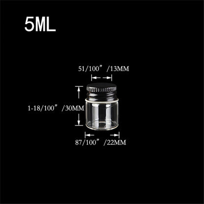 22*30*14mm 5ml Glass Bottles With Aluminium Cap Small Transparent Mini Empty Glass Jars Bottles Botellas 100pcs