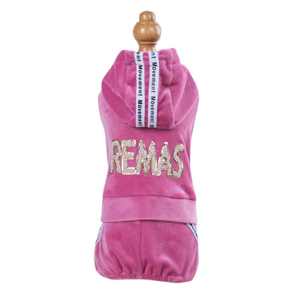 Dog Pet Sports Clothes Apparel Golden Velvet Dog Cat Jumpsuit Dog Pet Winter&Autumn Coat Classic Pet Puppy Cat Apparel 5 sizes