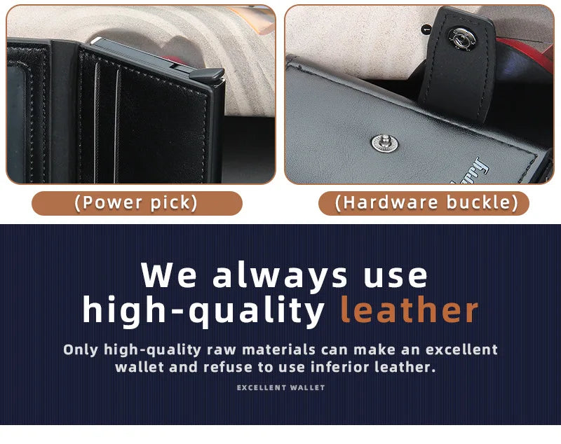 2023 Rfid Blocking Protection Men Card Wallets Hasp Small Card Wallets PU Leather Slim Mini Wallet Qaulity Male Purses