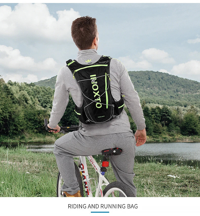 running hydrating vest backpack 8L, cycling hydrating backpack hiking marathon hydrating, with 1.5L water bag 500ml water bottle
