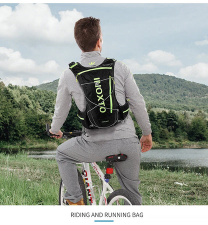 running hydrating vest backpack 8L, cycling hydrating backpack hiking marathon hydrating, with 1.5L water bag 500ml water bottle