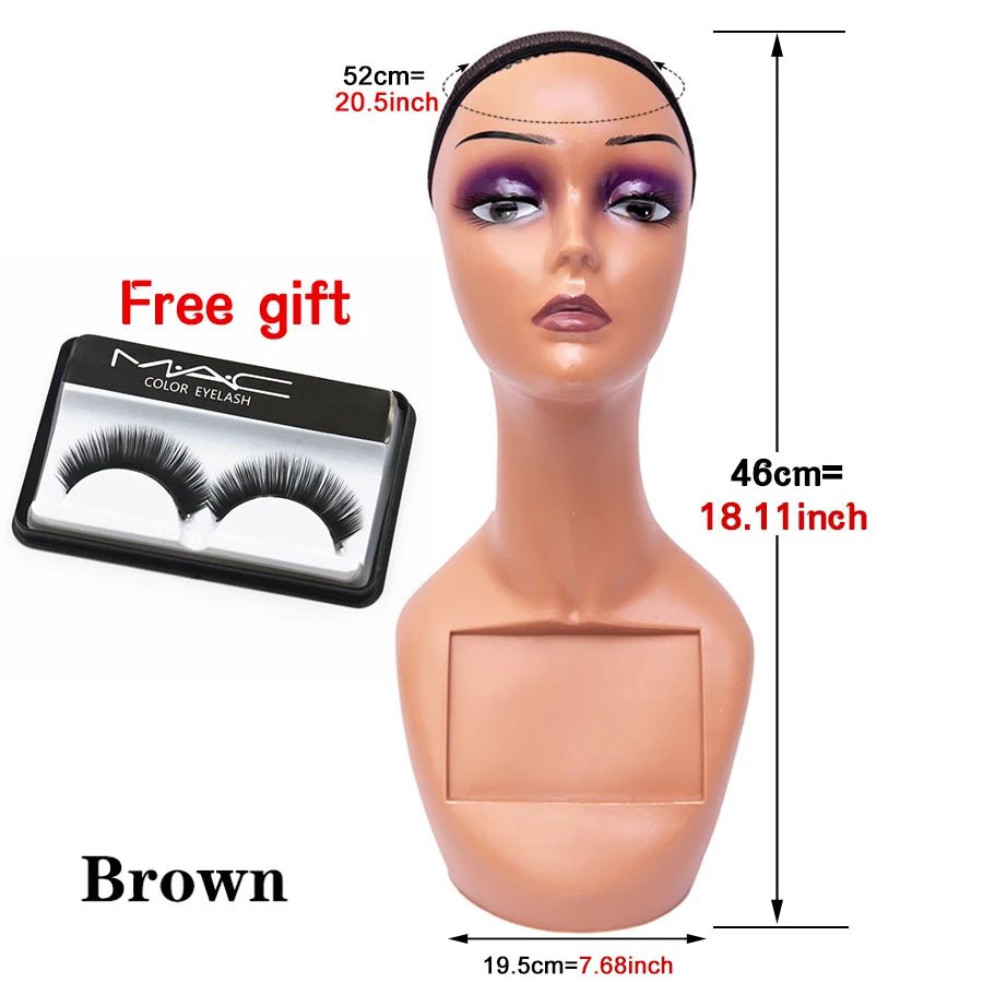 Mannequin Head Without Shoulders Female Head Model Manikin Mannequin Wig Scarf Glasses Hat Cap Display Wig Stand Head Doll Head