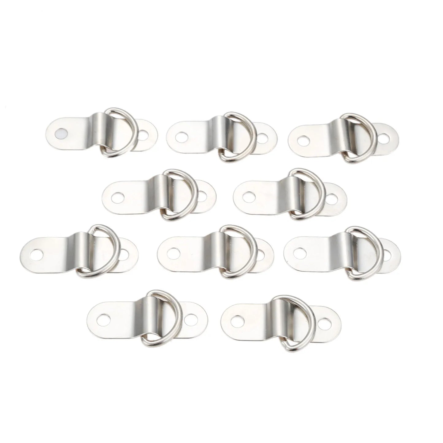 10Pcs Boat Trailers D Ring Durable Tie Down Hook Rope Cleat Load Anchor Metal Flat Seamless D Ring D Button Half Round Buckle