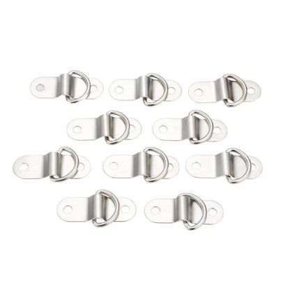 10Pcs Boat Trailers D Ring Durable Tie Down Hook Rope Cleat Load Anchor Metal Flat Seamless D Ring D Button Half Round Buckle