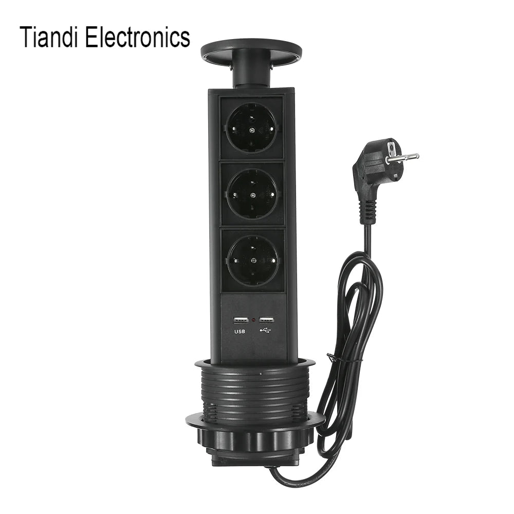 Pop up the socket; Embedded desktop socket; 3-digit AC power USB-A/C Supercharging PD 20W; Used for conference desks, kitchen an