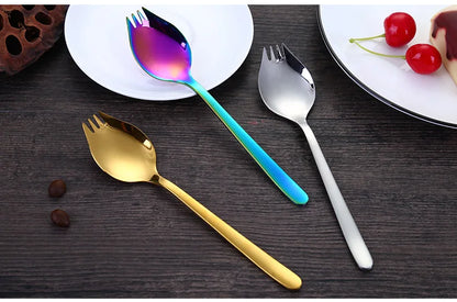 304 Stainless Steel Salad Spoon Fork Spoon Set Spoon Gift Fork Fruit Fork Soup Spoon Western Food Fork Spoon Children's Spoon