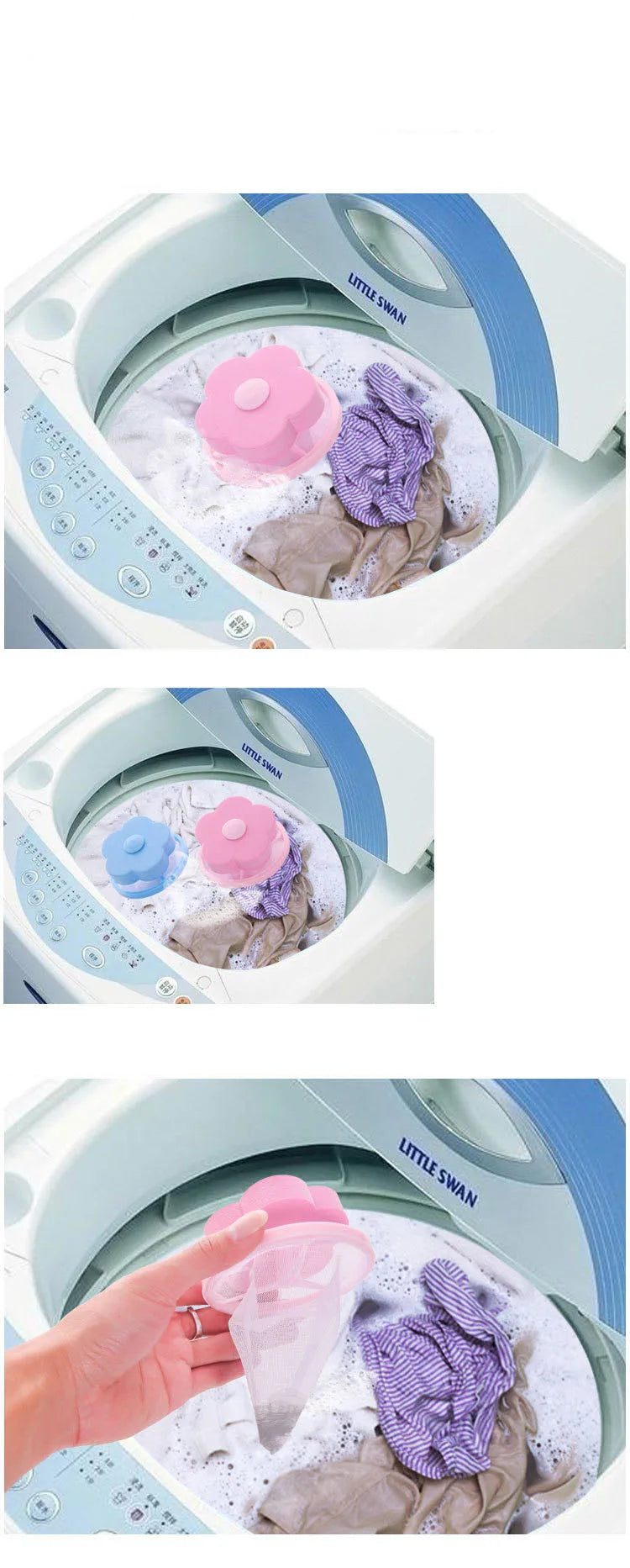 Washing Machine Hair Lint Filter Floating Pet Fur Lint Hair Removal Catcher Reusable Mesh Dirty Collection Pouch Cleaning Balls