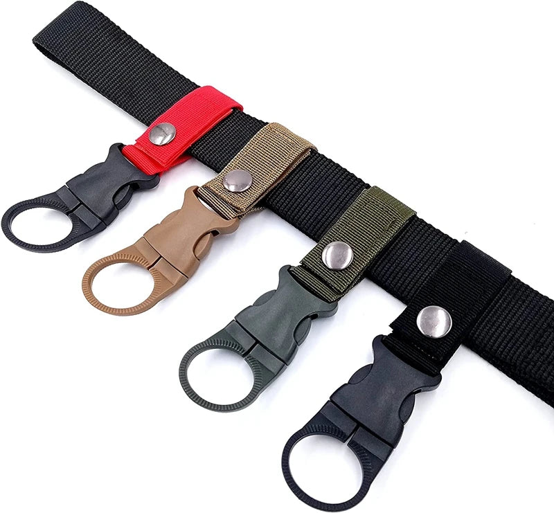 Tactical Water Hanger Outdoor Gear Clip Carabiner Water Bottle Buckle Hook Holder Keychain Belt Webbing Strap for Hiking Camping